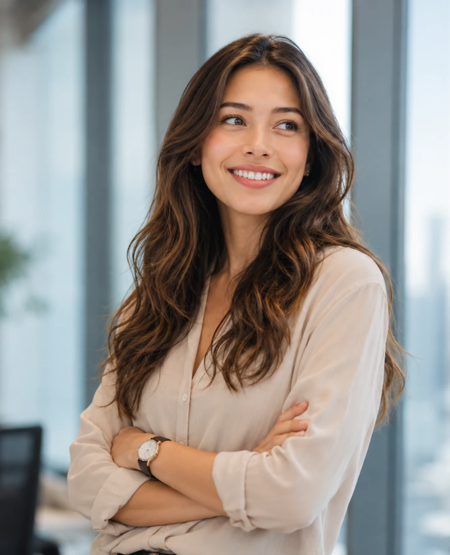 Personal finance expert reviewing Albert lending products in a modern office